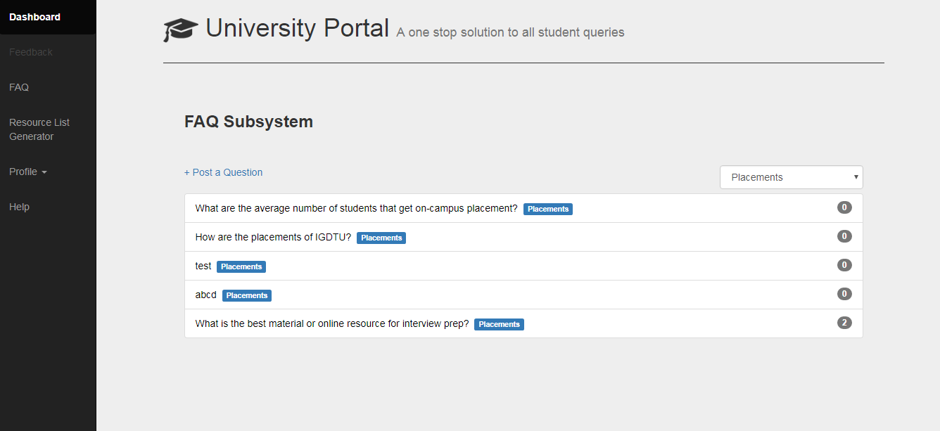 university portal
